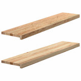 vidaXL Vensterbanken 2 st onbehandeld 70x15x2 cm massief eikenhout