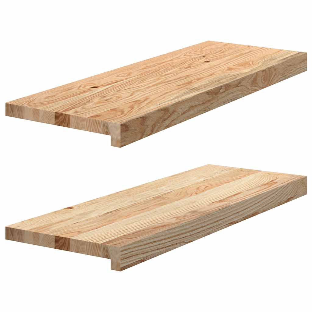vidaXL Vensterbanken 2 st onbehandeld 70x15x2 cm massief eikenhout