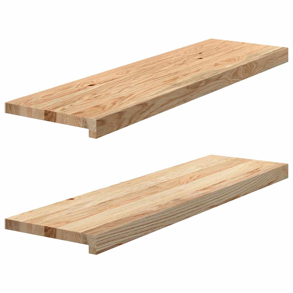 vidaXL Vensterbanken 2 st onbehandeld 70x15x2 cm massief eikenhout