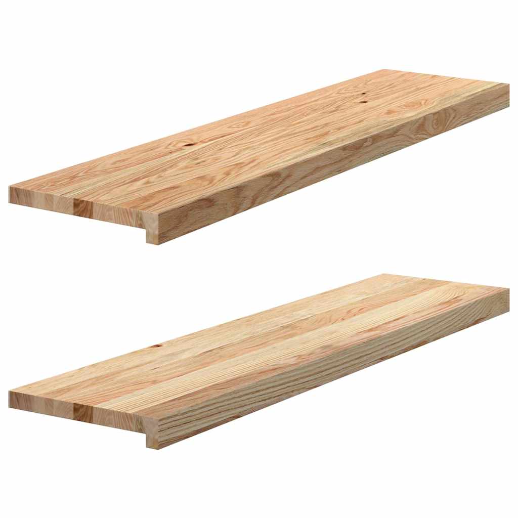 vidaXL Vensterbanken 2 st onbehandeld 70x15x2 cm massief eikenhout