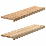 vidaXL Vensterbanken 2 st onbehandeld 70x15x2 cm massief eikenhout