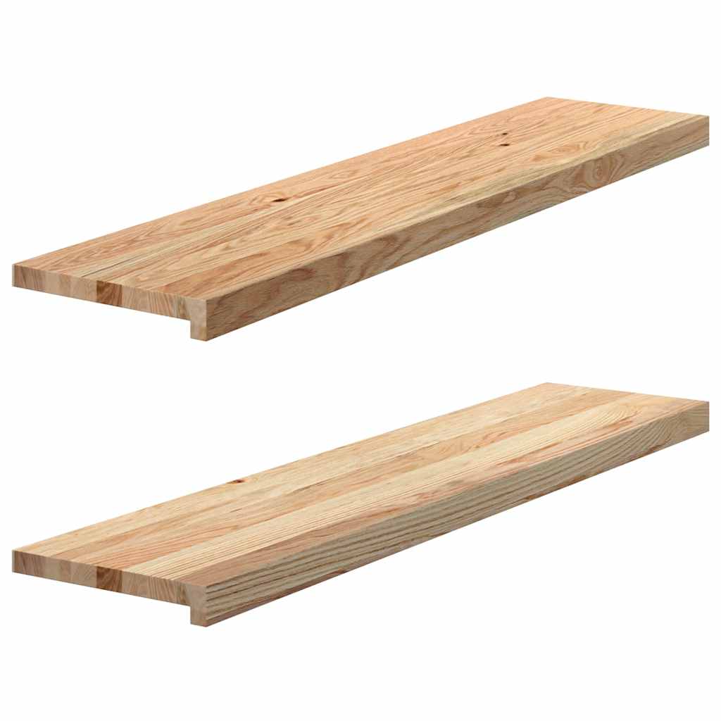 vidaXL Vensterbanken 2 st onbehandeld 70x15x2 cm massief eikenhout