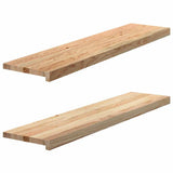 vidaXL Vensterbanken 2 st onbehandeld 70x15x2 cm massief eikenhout