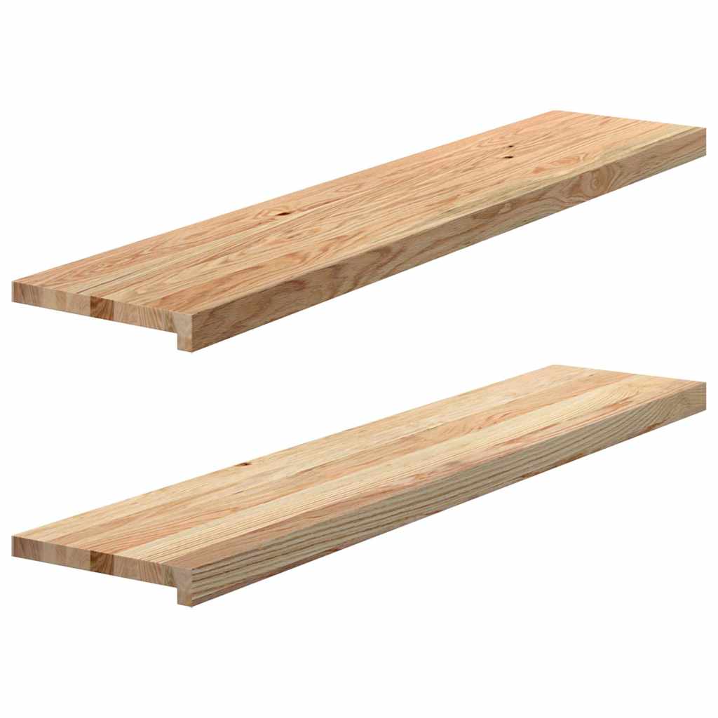 vidaXL Vensterbanken 2 st onbehandeld 70x15x2 cm massief eikenhout