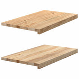 vidaXL Vensterbanken 2 st onbehandeld 70x15x2 cm massief eikenhout