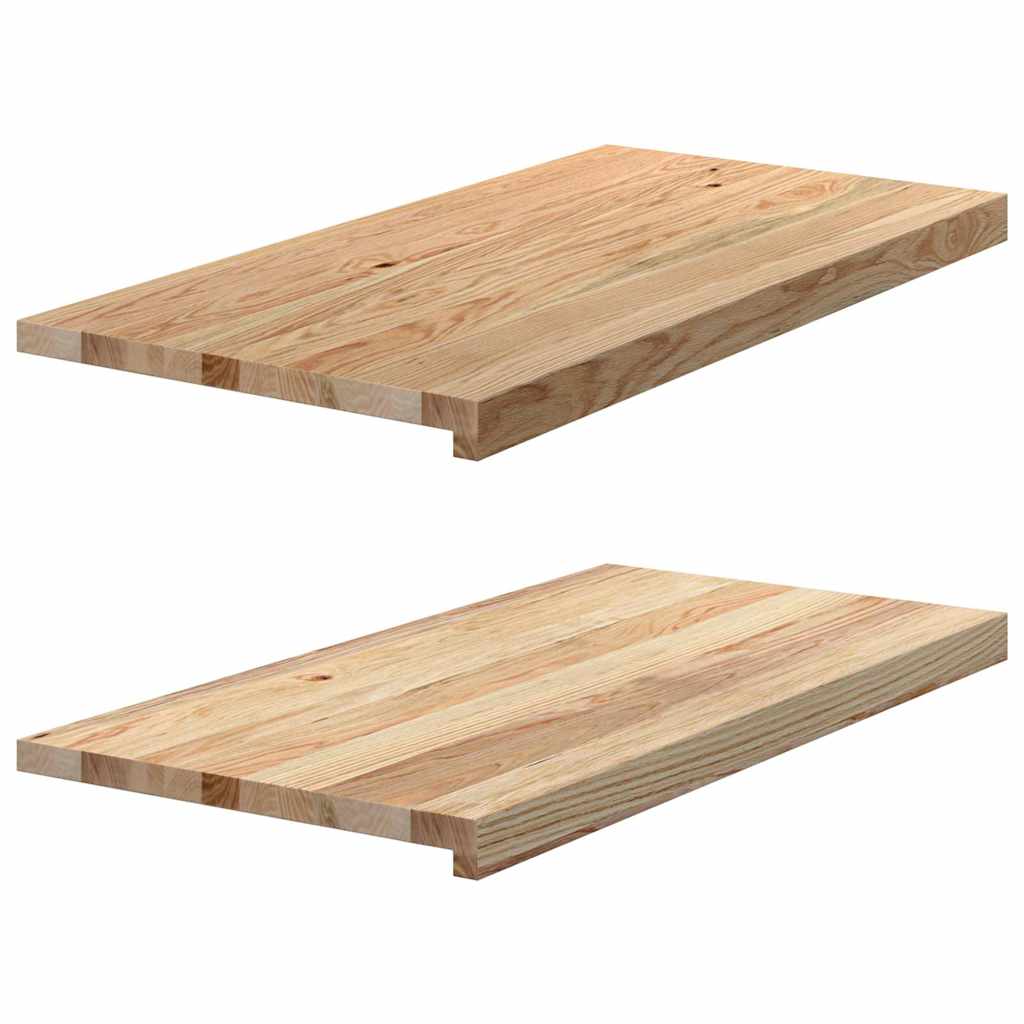 vidaXL Vensterbanken 2 st onbehandeld 70x15x2 cm massief eikenhout