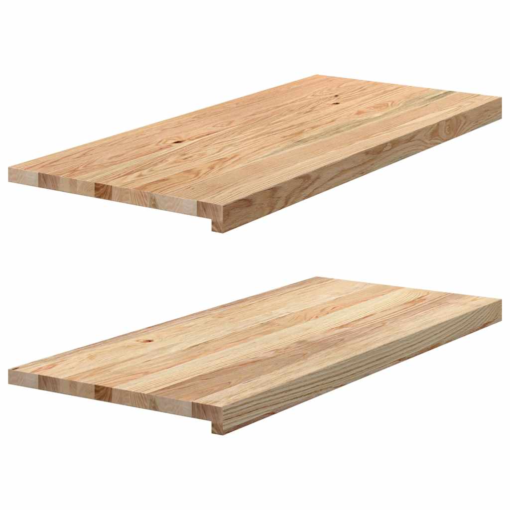 vidaXL Vensterbanken 2 st onbehandeld 70x15x2 cm massief eikenhout