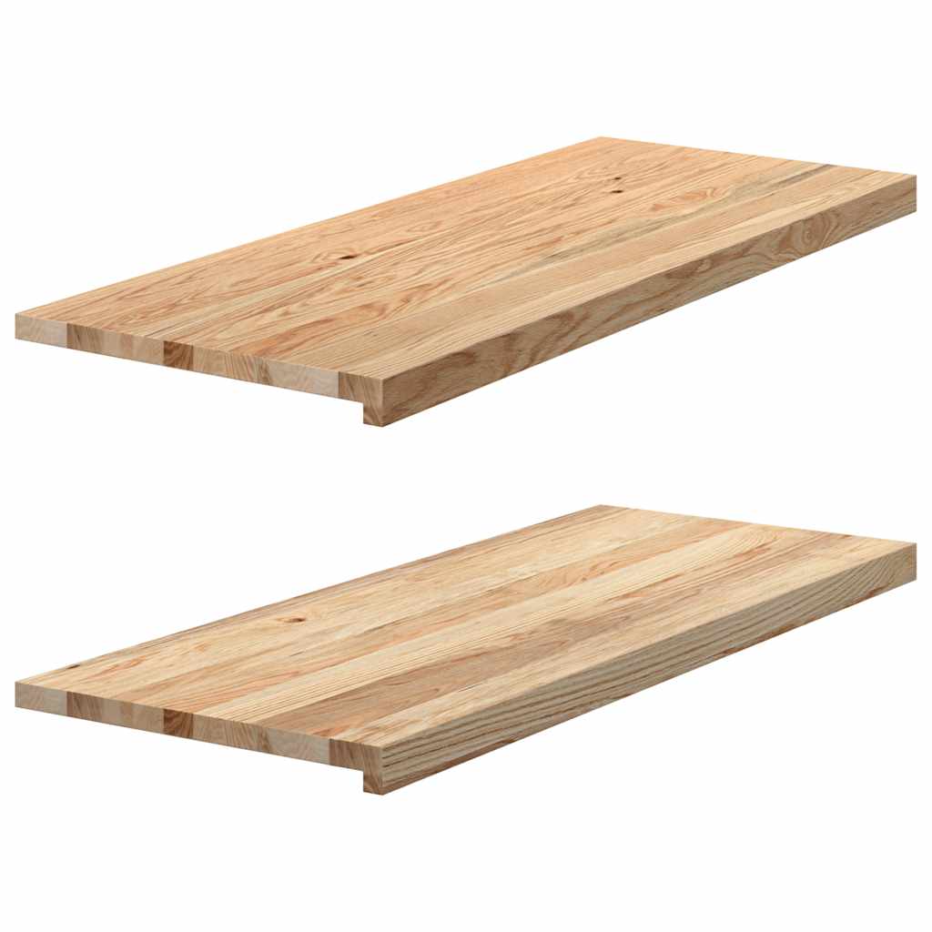 vidaXL Vensterbanken 2 st onbehandeld 70x15x2 cm massief eikenhout