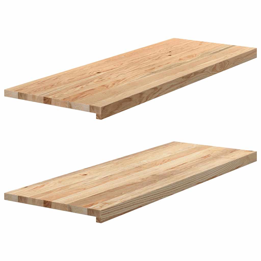 vidaXL Vensterbanken 2 st onbehandeld 70x15x2 cm massief eikenhout