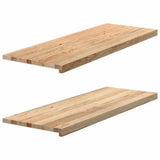 vidaXL Vensterbanken 2 st onbehandeld 70x15x2 cm massief eikenhout