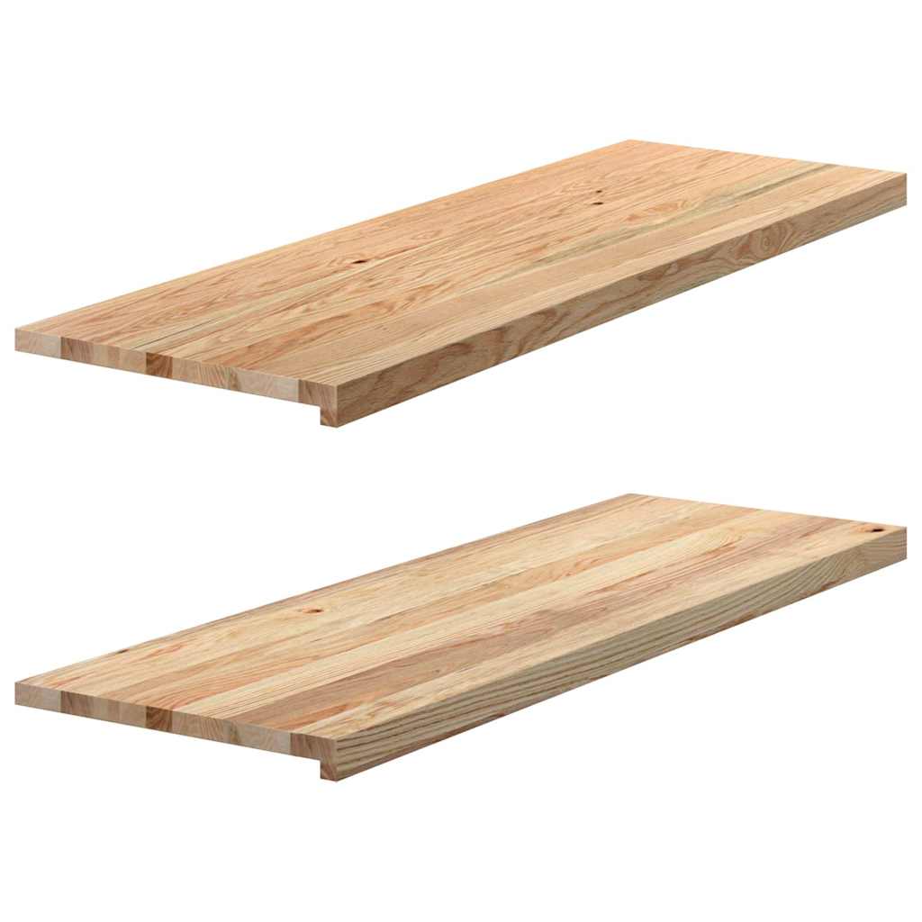 vidaXL Vensterbanken 2 st onbehandeld 70x15x2 cm massief eikenhout