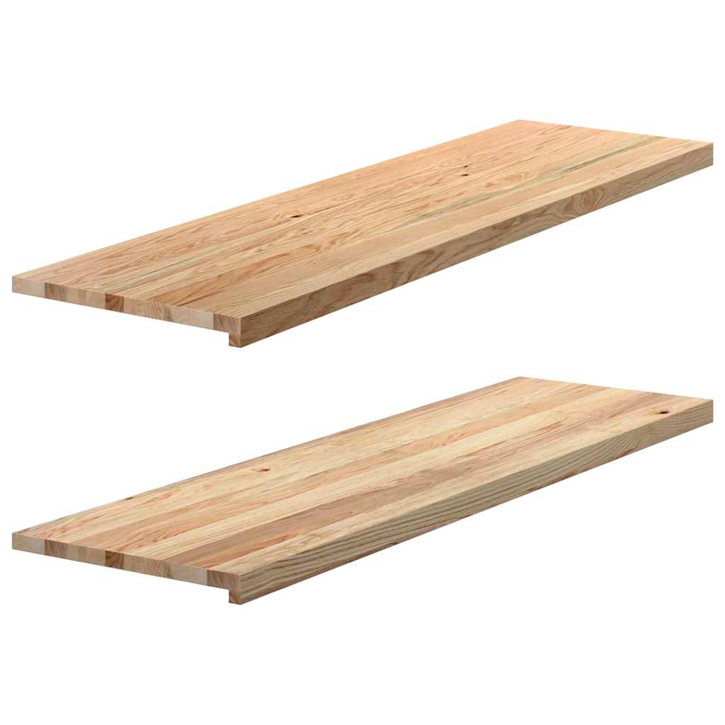 vidaXL Vensterbanken 2 st onbehandeld 70x15x2 cm massief eikenhout