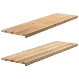 vidaXL Vensterbanken 2 st onbehandeld 70x15x2 cm massief eikenhout