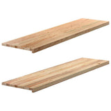 vidaXL Vensterbanken 2 st onbehandeld 70x15x2 cm massief eikenhout