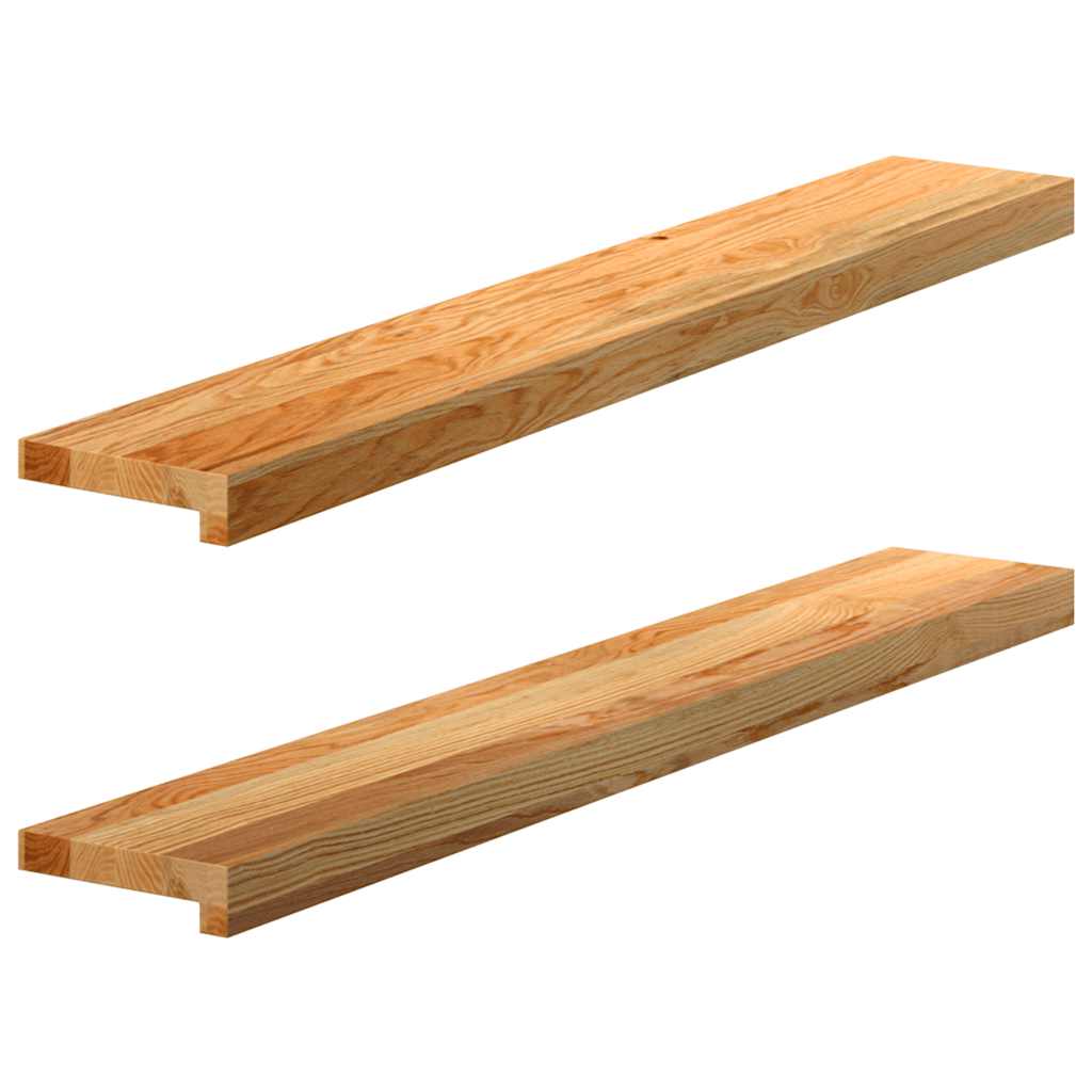 vidaXL Vensterbanken 2 st onbehandeld 70x15x2 cm massief eikenhout