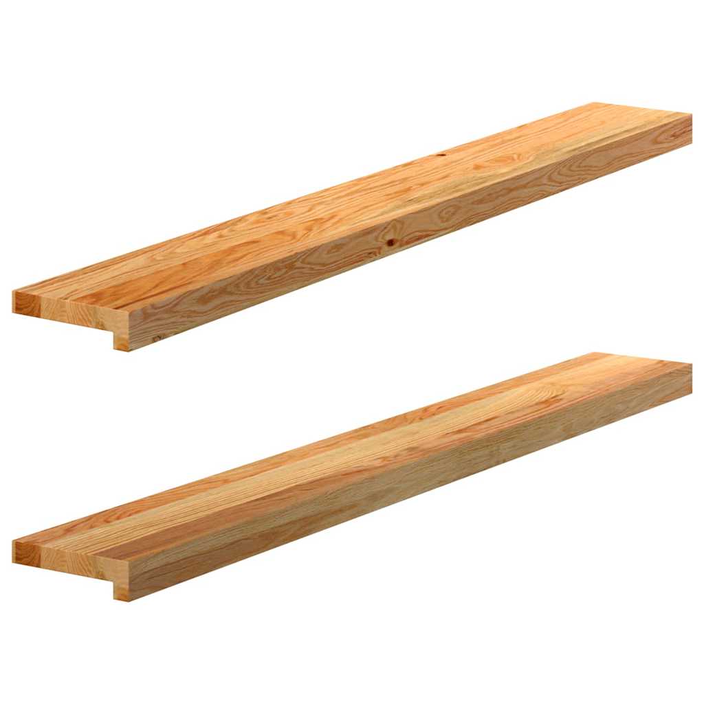 vidaXL Vensterbanken 2 st onbehandeld 70x15x2 cm massief eikenhout
