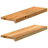 vidaXL Vensterbanken 2 st onbehandeld 70x15x2 cm massief eikenhout