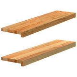 vidaXL Vensterbanken 2 st onbehandeld 70x15x2 cm massief eikenhout