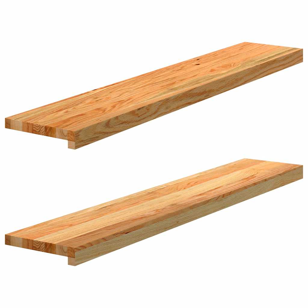 vidaXL Vensterbanken 2 st onbehandeld 70x15x2 cm massief eikenhout