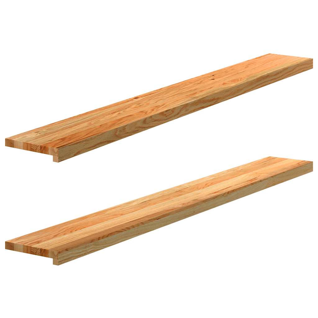 vidaXL Vensterbanken 2 st onbehandeld 70x15x2 cm massief eikenhout