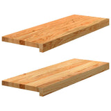 vidaXL Vensterbanken 2 st onbehandeld 70x15x2 cm massief eikenhout
