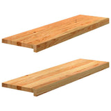 vidaXL Vensterbanken 2 st onbehandeld 70x15x2 cm massief eikenhout