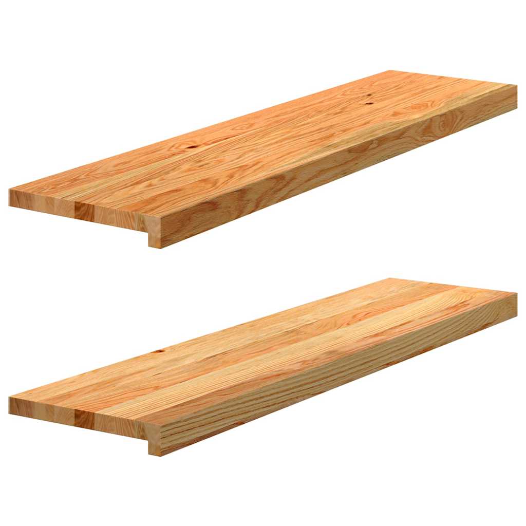 vidaXL Vensterbanken 2 st onbehandeld 70x15x2 cm massief eikenhout