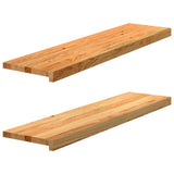 vidaXL Vensterbanken 2 st onbehandeld 70x15x2 cm massief eikenhout
