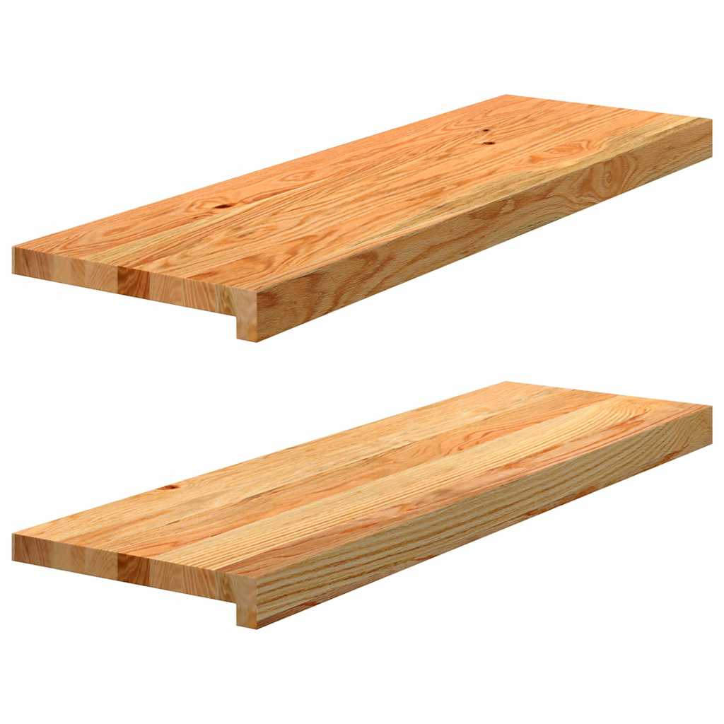 vidaXL Vensterbanken 2 st onbehandeld 70x15x2 cm massief eikenhout