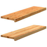 vidaXL Vensterbanken 2 st onbehandeld 70x15x2 cm massief eikenhout