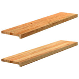vidaXL Vensterbanken 2 st onbehandeld 70x15x2 cm massief eikenhout