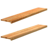 vidaXL Vensterbanken 2 st onbehandeld 70x15x2 cm massief eikenhout