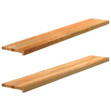 vidaXL Vensterbanken 2 st onbehandeld 70x15x2 cm massief eikenhout