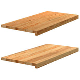 vidaXL Vensterbanken 2 st onbehandeld 70x15x2 cm massief eikenhout