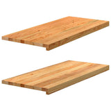 vidaXL Vensterbanken 2 st onbehandeld 70x15x2 cm massief eikenhout