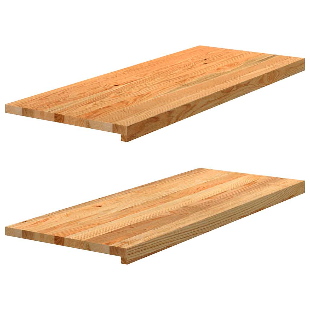 vidaXL Vensterbanken 2 st onbehandeld 70x15x2 cm massief eikenhout