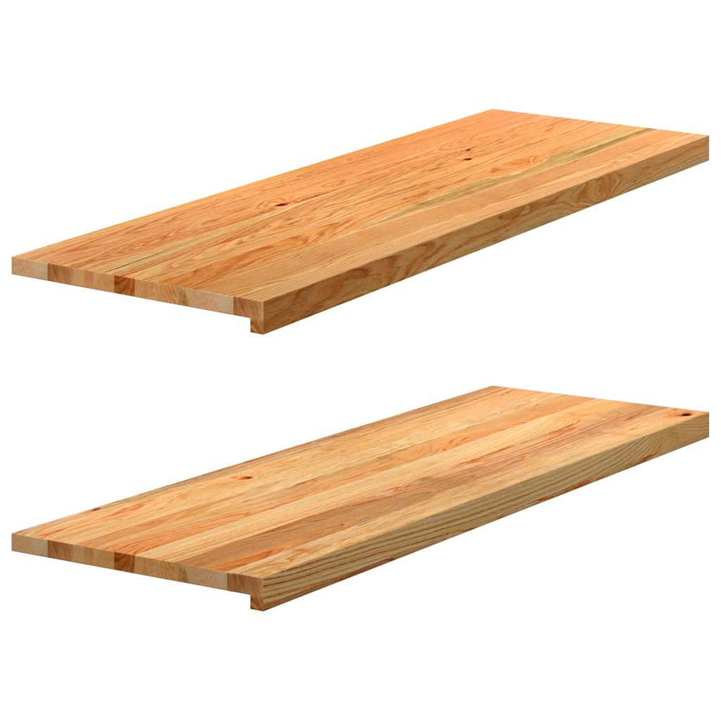 vidaXL Vensterbanken 2 st onbehandeld 70x15x2 cm massief eikenhout
