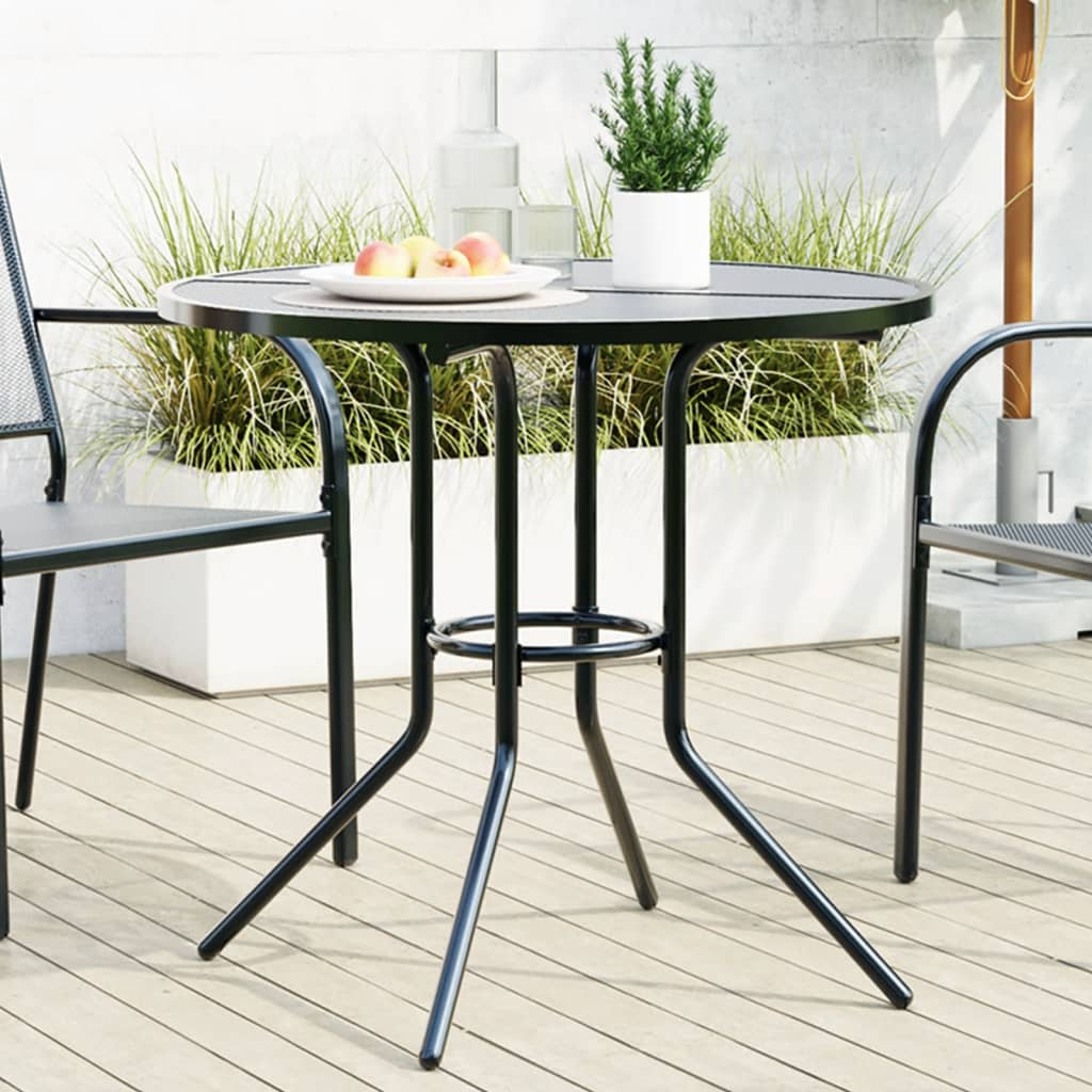 vidaXL Garden Table Round Ø80x72.5 cm Powder-Coated Steel Anthracite