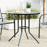 vidaXL Garden Table Round Ø80x72.5 cm Powder-Coated Steel Anthracite