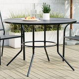 vidaXL Garden Table Round Ø80x72.5 cm Powder-Coated Steel Anthracite