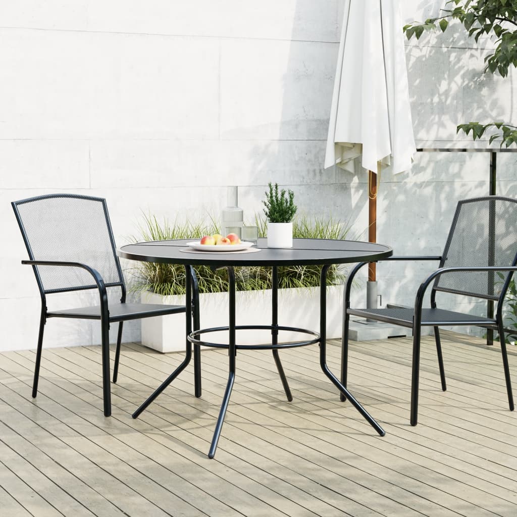 vidaXL Garden Table Round Ø80x72.5 cm Powder-Coated Steel Anthracite