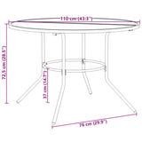 vidaXL Garden Table Round Ø80x72.5 cm Powder-Coated Steel Anthracite