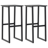 vidaXL Barkrukken 2 st 38x38x80 cm gepoedercoat staal zwart