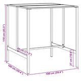 vidaXL Bartafel 200x100x110 cm gepoedercoat staal zwart