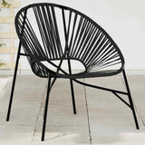vidaXL Tuinei stoel poly rattan zwart