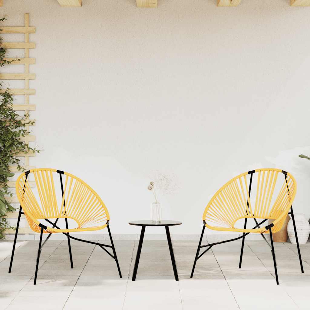 vidaXL 3-Piece Garden Chair Set Poly Rattan Black