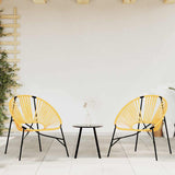 vidaXL 3-Piece Garden Chair Set Poly Rattan Black