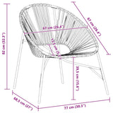 vidaXL 3-Piece Garden Chair Set Poly Rattan Black