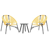 vidaXL 3-Piece Garden Chair Set Poly Rattan Black
