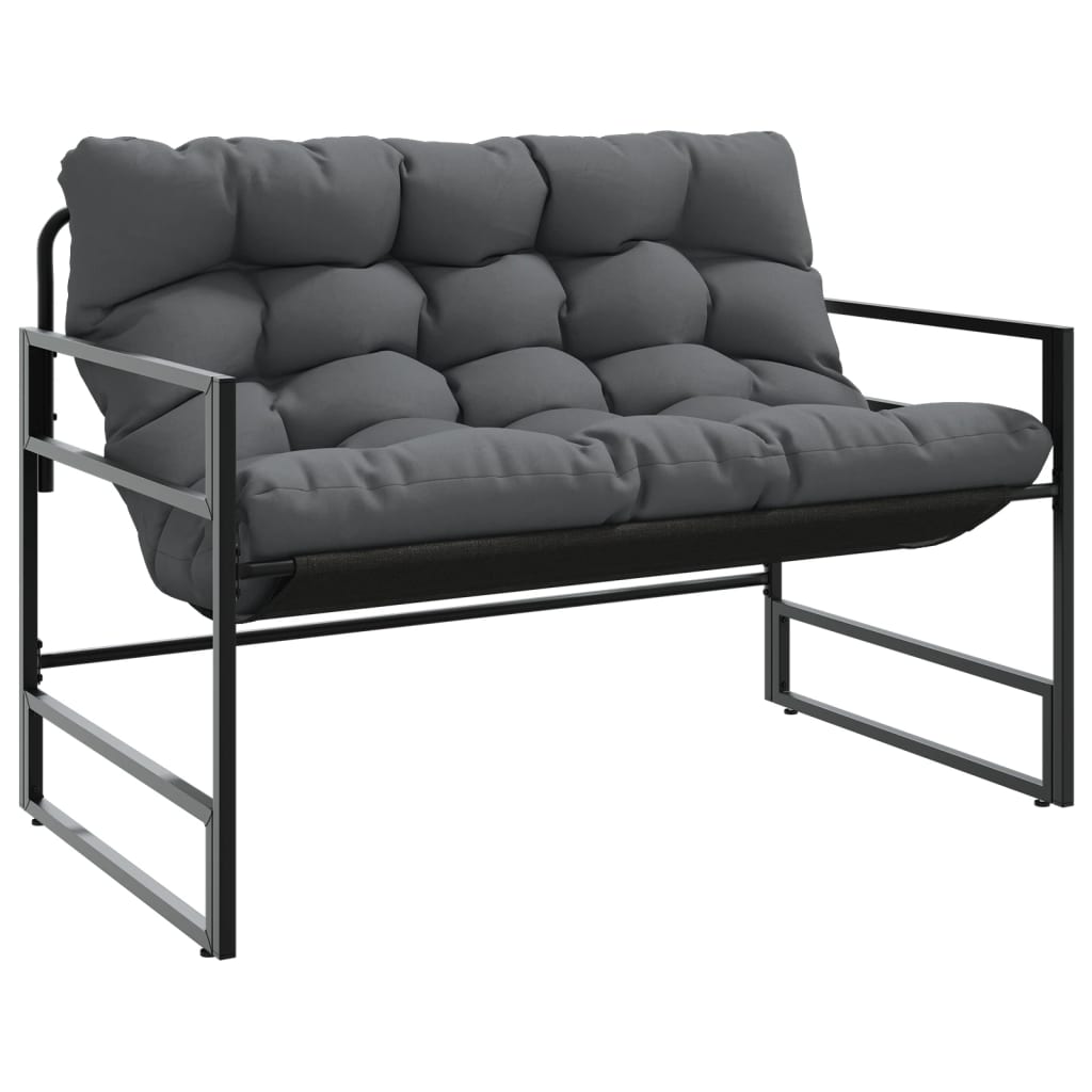 vidaXL Tuinbank met kussen 113 cm staal antracietkleurig